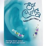 Sterling Silver Ear Curls - Rainbow Stardust Beads